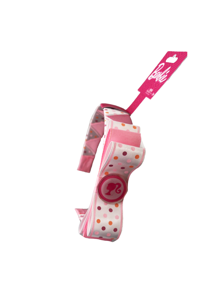 Pink Polka Dot Bow Headband