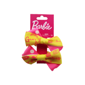 Sunny Yellow & Pink Bow Hair Clips Set