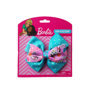 Pink & Aqua Print Hair Bow