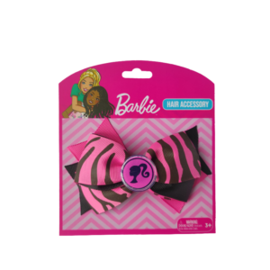 Pink Zebra Stripes Hair Bow
