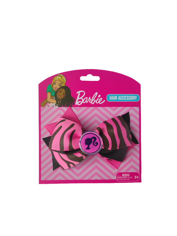 Pink Zebra Stripes Hair Bow